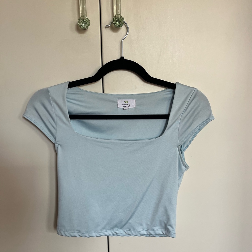 Light Blue Crop Top
